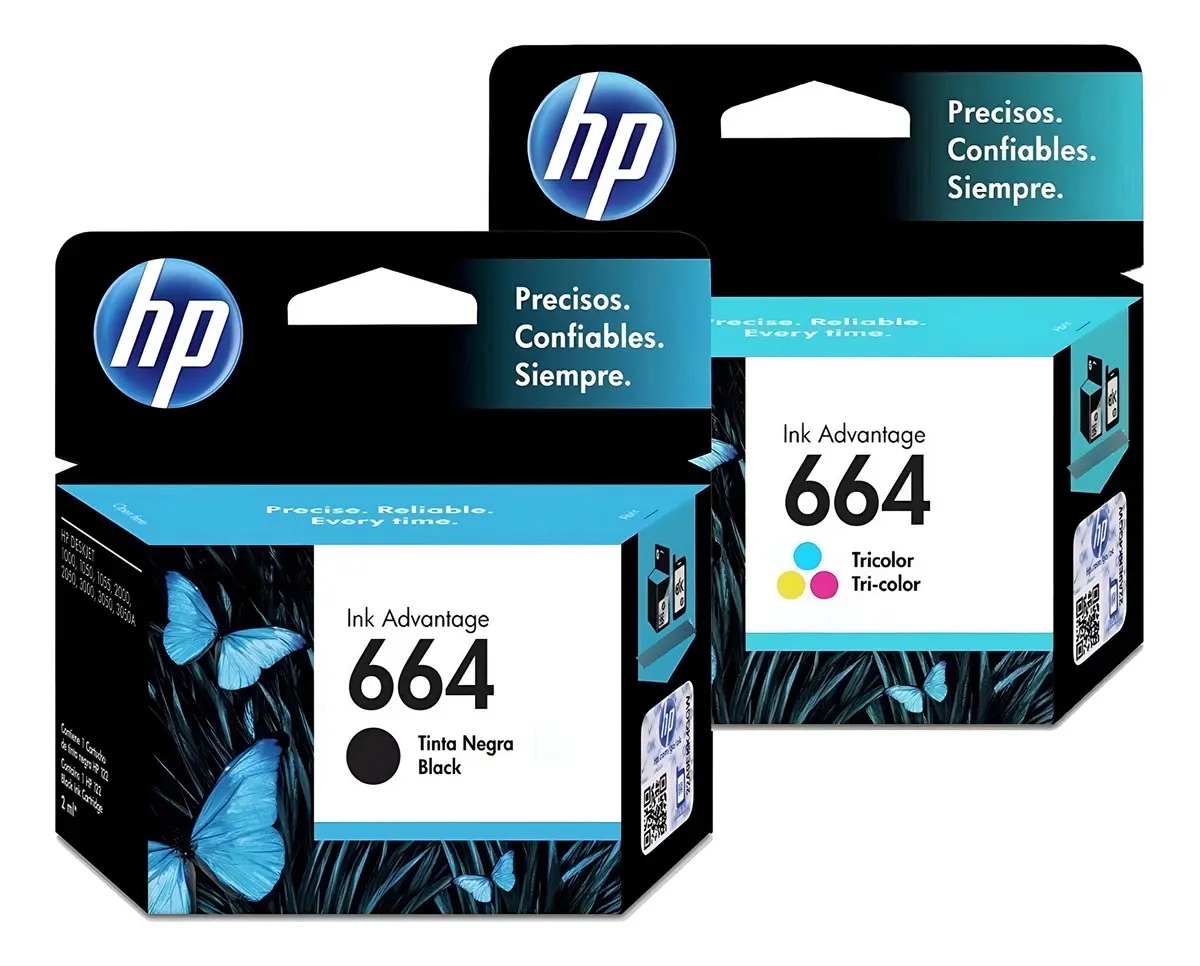 Kit Cartucho HP 664 Preto + Colorido Original